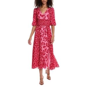 Taylor women's printed ditz yoryu jacquard maxi dress size 8